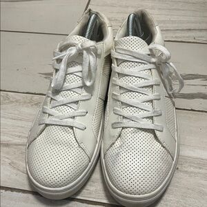 American Eagle Outfitters White Perforated Lace-Up Sneakers